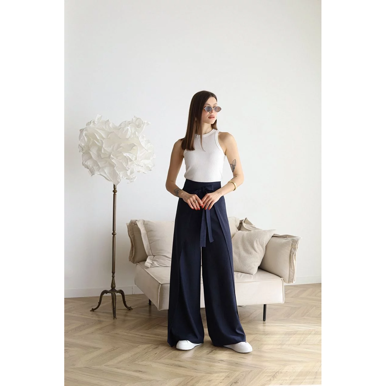 NOEMIE | Weite Leinenhose